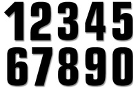 BLACKBIRD NUMERY STARTOWE 13CM X 7CM PROSTE, KOLOR CZARNY NR0 (3SZT.)