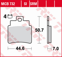 TRW ZF KLOCKI HAMULCOWE KH355/4 ORGANIC SYM GTS JOYMAX/VOYAGER 125 '05-, FIRENZE 250 '06-'07, VOYAGER 250 '05-, PRZÓD