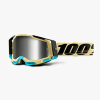 WYPRZEDAŻ 100 PROCENT GOGLE MODEL RACECRAFT 2 AIRBLAST - MIRROR SILVER LENS - KOLOR BRĄZOWY/CZARNY SZYBKA SREBRNE LUSTRO