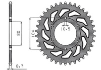 SUNSTAR ZĘBATKA TYLNA 501 33 KAWASAKI Z 750C '80-87, GPZ 1100 '81-85, GPZ 750 '83-89, GPZ 750 TURBO '82-87 (ŁAŃC. 630)