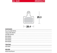 MOTO-MASTER WYPRZEDAŻ BIKE PRO KLOCKI HAMULCOWE ROWEROWE ORGANICZNE PRO PASUJE DO SHIMANO DURA ACE BR-R9170, ULTEGRA BR-R8070, XTR BR-M9100, BR-RS805, BR-RS505, BR-RS405, BR-RS305, TEKTRO HD-R310