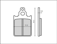 BRENTA KLOCKI HAMULCOWE KH186 (ORGANIC) PIAGGIO/VESPA, PRZÓD