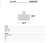 MOTO-MASTER WYPRZEDAŻ BIKE PRO KLOCKI HAMULCOWE ROWEROWE ORGANICZNE SPORT PASUJE AVID XO TRAIL, ELIXIR 9 TRAIL, ELIXIR 7 TRAIL, SRAM QUIDE ULTIMATE, RSC, RS, R, T