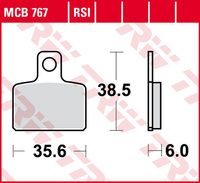 TRW ZF KLOCKI HAMULCOWE KH351 ORGANIC GAS GAS TXT 125/200/250/280/300 '04-'11, SHERCO TRIALS 125/250/290/320 '06-, HONDA COTA 300RR '16-, TYŁ (TRIAL OSSA , SCORPA , SHERCO , TRS , MONTESA , GAS GAS )