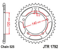 JT ZĘBATKA TYLNA 4398 45 SUZUKI GSXR 600 '01-'05, GSXR 750 '06-'10 (439848JTZBK)* (ŁAŃC. 525) KOLOR CZARNY