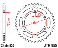 JT ZĘBATKA TYLNA 855 45 (ŁAŃC. 520) (85545JT)