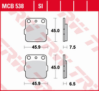 TRW ZF KLOCKI HAMULCOWE KH084 SINTER STREET HONDA ATC 250R '82-'84, ATC 350X '85-, SUZUKI RM 125 '88, TYŁ HONDA TRX 500 '12-, PRZÓD