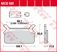 TRW ZF KLOCKI HAMULCOWE KH201 ORGANIC HARLEY-DAVIDSON FLT ELECTRA GLIDE/HERITAGE/TOUR/ULTRA CLASIC 1340 '86-'99 TYŁ