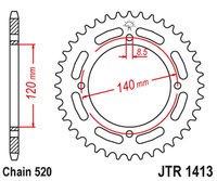 JT ZĘBATKA TYLNA 4354 39 KAWASAKI KXF A TECATE '87-88' (ATV) (435439JT) (ŁAŃC.520) NA ZAMÓWIENIE