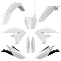 POLISPORT KOMPLET PLASTIKÓW (FULL KIT) YAMAHA YZ 250F '19-'23; YZ 450F '18-'22 W ZESTAWIE TABLICA PRZEDNIA (8666000008) I OSŁONY AMORTYZARORÓW (8352000001) KOLOR BIAŁY