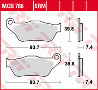 TRW ZF KLOCKI HAMULCOWE KH430 ORGANIC YAMAHA YP 125 X-MAX '06-'09, XP 250 X-MAX '05-'09 PRZÓD