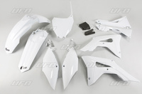 UFO KOMPLET PLASTIKÓW HONDA CRF 250R '18-'21, CRF 450R '17-'20 Z OSŁONAMI FILTRA POWIETRZA KOLOR BIAŁY (HO123E041)