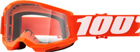 100 PROCENT GOGLE MODEL STRATA 2 YOUTH JUNIOR ORANGE - CLEAR LENS - KOLOR POMARAŃCZOWY SZYBKA PRZEŹROCZYSTA STARY KOD: 50521-101-05