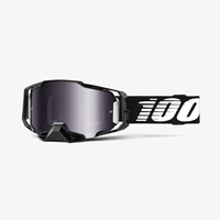 100 PROCENT GOGLE MODEL ARMEGA BLACK - MIRROR SILVER LENS - KOLOR CZARNY SZYBKA SREBRNE LUSTRO STARY KOD: 50710-001-02