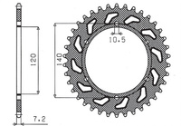 SUNSTAR ZĘBATKA TYLNA 5301 38 KAWASAKI ZR7 (99-04) (JTR498.38) (ŁAŃC. 525) (530138JT)