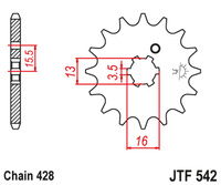 JT ZĘBATKA PRZEDNIA 542 14 YAMAHA DT 80 MX-S '83-84' (54214JT) (ŁAŃC. 428)
