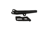 UFO KOMPLET ŚLIZG + PROWADNICA ŁAŃCUCHA KAWASAKI KXF 450 '24, KOLOR CZARNY (KA04767001,KA04766001)