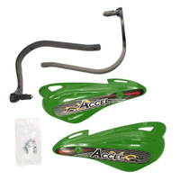 ACCEL OSŁONY RĄK (HANDBARY) Z MOCOWANIEM ALUMINIOWYM ATV (22+28MM) (ALU-CZARNY, PLASTIK-ZIELONY) - PROMOCJA