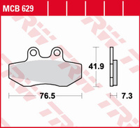 TRW ZF KLOCKI HAMULCOWE KH256 ORGANIC APRILIA RX 50 '91-'94, RED ROSE 125 '90-'95, BETA RR 50 '99-'06, RIEJU MRX/SMX 50/125 '02-'10, SHERCO 50 ENDURO '02-'07 PRZÓD