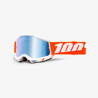 100 PROCENT GOGLE MODEL ACCURI 2 SEVASTOPOL - MIRROR BLUE LENS - KOLOR BIAŁY/POMARAŃCZOWY SZYBKA NIEBIESKIE LUSTRO