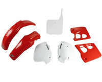 UFO KOMPLET PLASTIKÓW (FULL KIT) Z OSŁONAMI TELESKOPÓW (AMORTYZATORÓW) HONDA CR 125 '91-'92, CR 250 '90-'91, KOLOR OEM '90 (CZERWONY/BIAŁY) (HO097E999K)