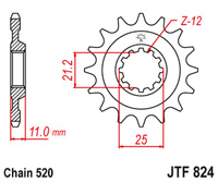 JT ZĘBATKA PRZEDNIA 727 16 HUSQVARNA 4T (72716JT) (ŁAŃC. 520)
