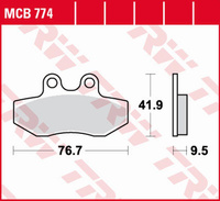 TRW ZF KLOCKI HAMULCOWE KH393 ORGANIC YAMAHA XC 125 X CYGNUS '04-'09 PRZÓD