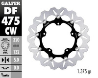 GALFER TARCZA HAMULCOWA PRZÓD YAMAHA YZF-R6 '17-'23; YZF-R1 '04-'06; YZF-R1 '15-'23; FZ 1 FAZER '06-; MT-10 '16; XVS 1300 STRYKER (USA) '15; V MAX 1700 '09- (WAVE FLOATING) (320X132X5MM)