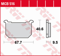 TRW ZF KLOCKI HAMULCOWE KH709 ORGANIC KAWASAKI GPZ 400/500 '82-'84, GPZ/Z 550 '80-'82, GT/GPZ/Z/LTD 750 '80-'85, Z 1000 '81, GPZ/Z 1100 '81-'83 TYŁ