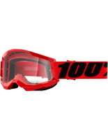 100 PROCENT STRATA 2 YOUTH GOGGLE RED - CLEAR LENS - KOLOR CZERWONY/CZARNY SZYBKA PRZEŹROCZYSTA STARY KOD: 50521-101-03
