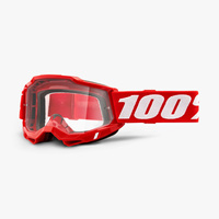 100 PROCENT GOGLE MODEL ACCURI 2 OTG RED - CLEAR LENS - KOLOR CZERWONY/BIAŁY SZYBKA PRZEŹROCZYSTA STARY KOD: 50224-101-03
