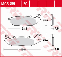 TRW ZF KLOCKI HAMULCOWE KH375 ECO ORGANIC HONDA CBF 125 '09-'16, CBR 125R '04-'17, Z 125 MONKEY '18-, RIEJU NKD 125 '08-'10, RS-2 125 '06-'10 PRZÓD