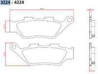 BRENTA KLOCKI HAMULCOWE KH322 BENELLI IMPERIALE 400 '19-, LEONCIO 500 '18-19, TRK500 '18-20, PRZÓD (FT 3224)