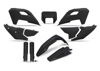 UFO KOMPLET PLASTIKÓW (FULL KIT) Z OSŁONAMI TELESKOPÓW (AMORTYZATORÓW) HUSQVARNA TE 150 / 250 / 300 '24, FE 250 / 350 / 450 / 501 '24, KOLOR CZARNY