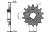 SUNSTAR ZĘBATKA PRZEDNIA 348 15 HONDA XRV 750 AFRICA TWIN '90-'03 (JTF314.15) (ŁAŃC. 525) (34815JT)