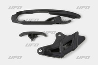 UFO KOMPLET ŚLIZG (MAŁY I DUŻY) + PROWADNICA ŁAŃCUCHA KTM SX/SXF '16-'21 ( Z WYJĄTKIEM SX 250 '16) KOLOR CZARNY