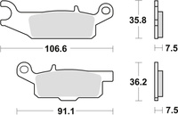 TRW ZF KLOCKI HAMULCOWE KH444 SINTER OFFROAD YAMAHA RAPTOR YFM 250 08-20, GRIZZLY YFM 550 09-20, GRIZZLY YFM 700 07-20, PRAWY PRZÓD