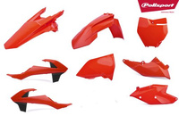 POLISPORT KOMPLET PLASTIKÓW (FULL KIT) KTM SX/SX-F '16-'18 W ZESTAWIE TABLICA PRZEDNIA (8666400006) I OSŁONY AMORTYZATORÓW (8398600010) KOLOR POMARAŃCZOWY FLUO