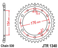 JT ZĘBATKA TYLNA 4434 44 HONDA CB 1000R '08-'16 (443444JT) (ŁAŃC. 530)