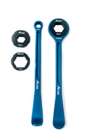 ACCEL KOMPLET ŁYŻEK DO OPON (23+24CM) ALU7075 KUTE Z KLUCZAMI 10,13,17,22,27,32 MM KOLOR NIEBIESKI (ŁYŻKA DO OPON)