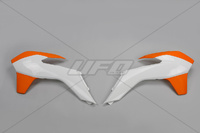 UFO OSŁONY CHŁODNICY KTM SX/SXF '13-'15, EXC '14-'16 KOLOR BIAŁY/POMARAŃCZOWY