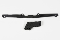 UFO KOMPLET ŚLIZG (KA03703001) + PROWADNICA (KA03750001) ŁAŃCUCHA KAWASAKI KX 125/250 '03-'17 KOLOR CZARNY