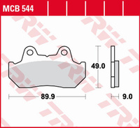 TRW ZF KLOCKI HAMULCOWE KH069 KH069/2/3 ORGANIC HONDA CBX 125F '84-'88, CN 250 HELIX '86-'99, NSR 250/400R '85-'86, CB 450 '83-'86, VF 500 '84-'87, CX 650 '83, GL 650 GOLDWING '83-'85, CBX 1000 '81-'83 PRZÓD HONDA CX 500E/TURBO '82-'86 PRZÓD/TYŁ