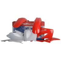 POLISPORT WYPRZEDAŻ KOMPLET PLASTIKÓW HONDA CRF 450R '02-'03 KOLOR CZERWONO BIAŁY OEM