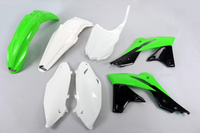 UFO KOMPLET PLASTIKÓW KAWASAKI KXF 250 '13-'16 KOLOR OEM '14-'15 (ZIELONY/BIAŁY/CZARNY) (KA221E999)