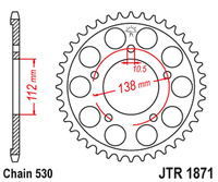 JT ZĘBATKA TYLNA 4448 50 YAMAHA R6 '99-'02 (444850JT) (ŁAŃC. 530)