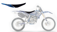 BLACKBIRD WYPRZEDAŻ POKROWIEC / POSZYCIE NA SIEDZENIE YAMAHA YZ 250F '10-'13 TRIBAL SKULL 2 KOLOR CZARNY NIEBIESKI