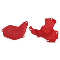 POLISPORT ZESTAW OSŁONA POKRYWY (DEKLA) ALTERNATORA ORAZ OSŁONA POKRYWY SPRZĘGŁA HONDA CRF 450R '16-'17 KOLOR CZERWONY (8461200002+8446900002)