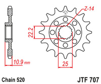 JT ZĘBATKA PRZEDNIA 2145 15 APRILIA 450/550 RXV-SXV 06-12 (214515JT) (ŁAŃC.520)
