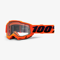 100 PROCENT GOGLE MODEL ACCURI 2 ENDURO MOTO ORANGE - DUAL CLEAR LENS - KOLOR POMARAŃCZOWY/CZARNY SZYBKA PODWÓJNA PRZEŹROCZYSTA STARY KOD: 50221-501-05